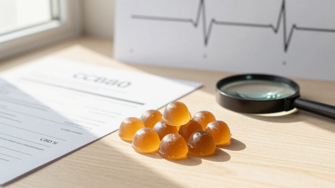Kvalitní CBD gumičky s laboratorními certifikáty a přirozeným osvětlením.