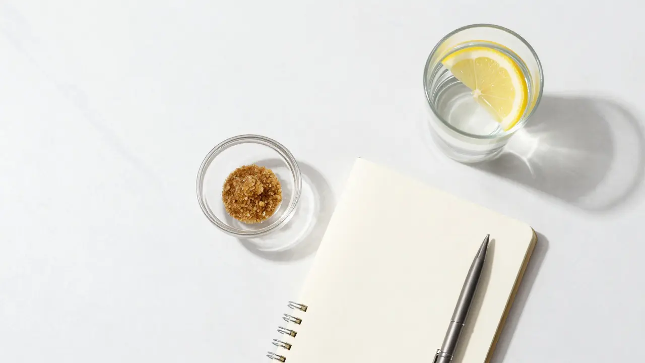 CBD hash, voda a deník pro sledování účinků