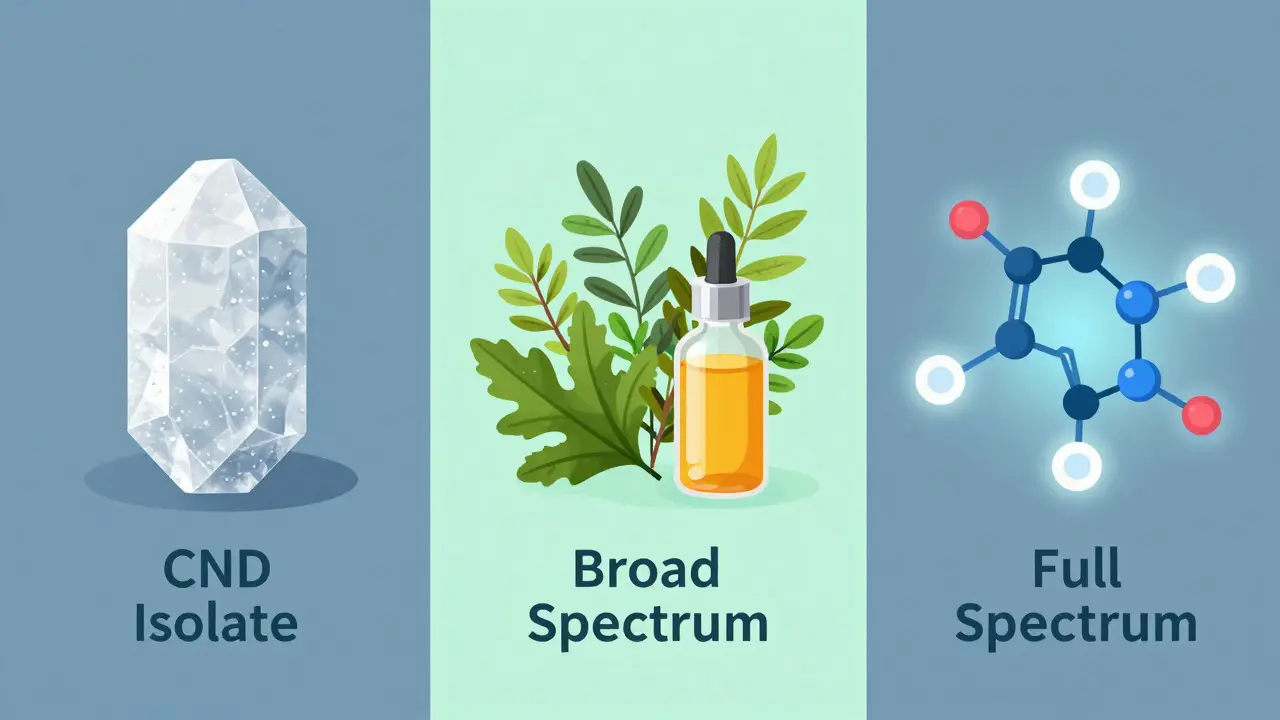 Konceptuální srovnání tří typů CBD produktů