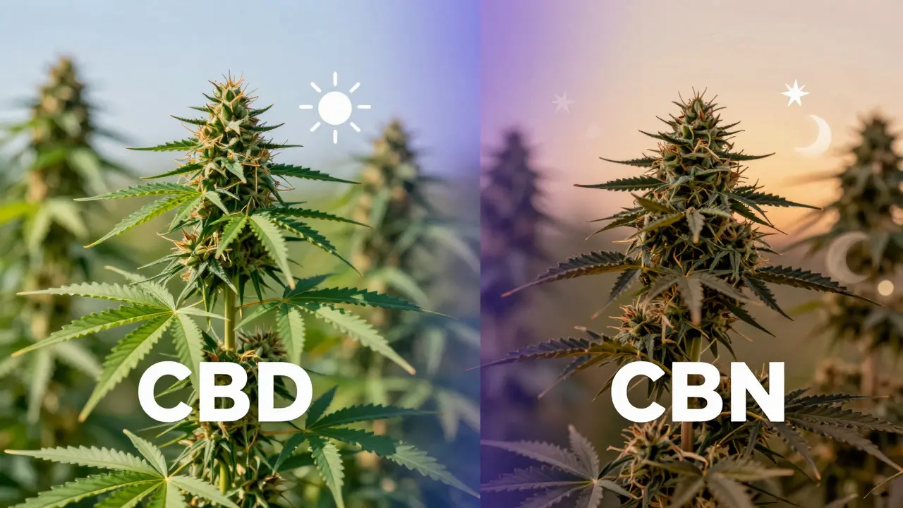 Porovnání čerstvých konopných květů CBD a starších květů CBN